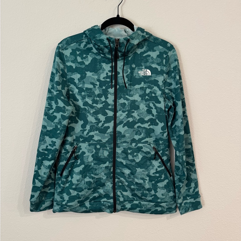The North Face Hoodie Zip Up Sweatshirt Blue and green Womens Medium